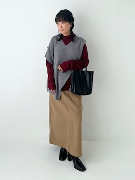 「ナロースカート」｜osharewalker staffさん（レディース・155cm）の秋コーディネート