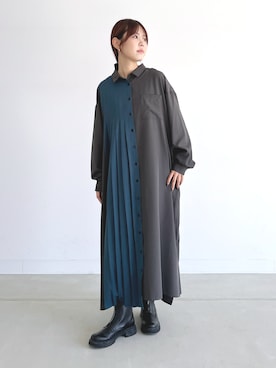 「アイテム（シャツワンピース）」を使った、osharewalker staffさん（レディース・160cm）の秋コーディネート