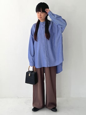 「スラックスパンツ」｜osharewalker staffさん（レディース・155cm）の秋コーディネート