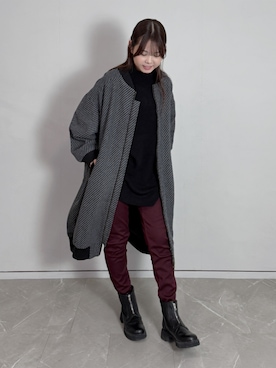 「アイテム（ジャケット/アウター、グレー系）」を使った、osharewalker staffさん（レディース・160cm）の冬コーディネート