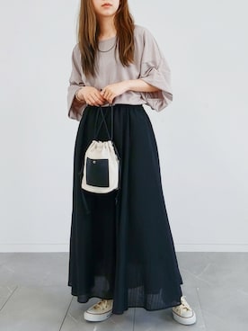 「n'OrLABEL（ノアールレーベル）のアイテム」を使った、osharewalker staffさん（レディース・155cm）の夏コーディネート