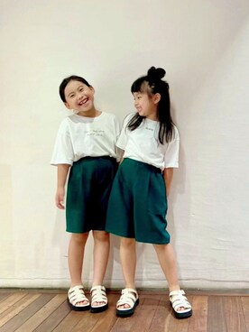「アイテム（サンダル）」を使った、uuume＊さん（キッズ・120cm）の夏コーディネート