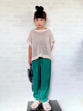 「アイテム（サンダル）」を使った、uuume＊さん（キッズ・120cm）の秋コーディネート