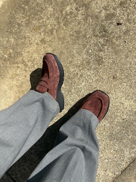 「アイテム（ローファー）」を使った、mii♡ucoさん（レディース・153cm・40代）の冬コーディネート