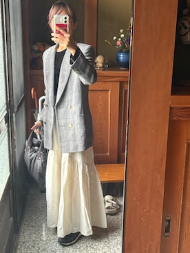 「アイテム（テーラードジャケット）」を使った、mii♡ucoさん（レディース・153cm）の秋コーディネート