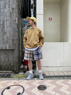 「MANASTASH（マナスタッシュ）のアイテム（パンツ）」を使った、牛木さん（メンズ・165cm）の夏コーディネート