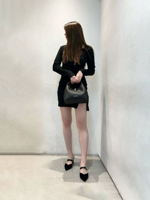 Chance チャンス メタリックアクセントバケットバッグ（ショルダー