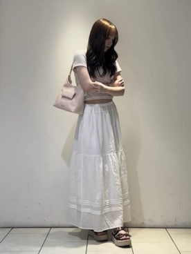 「CHARLES & KEITH（チャールズ & キース）のエスパドリーユ フラットフォームサンダル（サンダル、ブラウン系）」を使った、CHARLES & KEITHさん（レディース・160cm）の夏コーディネート