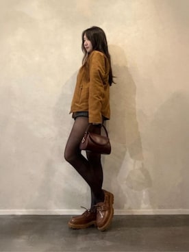 「CHARLES & KEITH（チャールズ & キース）のアイテム（ローファー）」を使った、CHARLES & KEITHさん（レディース・160cm）の冬コーディネート