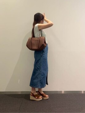 「CHARLES & KEITH（チャールズ & キース）のクロスオーバー エスパドリーユウエッジ（サンダル）」を使った、CHARLES & KEITHさん（レディース・160cm）の春コーディネート