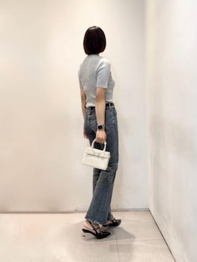 「CHARLES & KEITH（チャールズ & キース）のアイテム（トートバッグ）」を使った、CHARLES & KEITHさん（レディース・160cm）の夏コーディネート