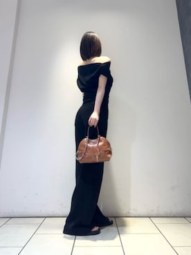 「CHARLES & KEITH（チャールズ & キース）のDelfina デルフィナ チェーン サイドベルト トートバッグ（トートバッグ、ブラウン系）」を使った、CHARLES & KEITHさん（レディース・160cm）の夏コーディネート
