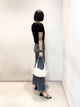 「CHARLES & KEITH（チャールズ & キース）のMeadowメドーストラッピーブロックヒールサンダル（サンダル、ブラック系）」を使った、CHARLES & KEITHさん（レディース・160cm）の夏コーディネート