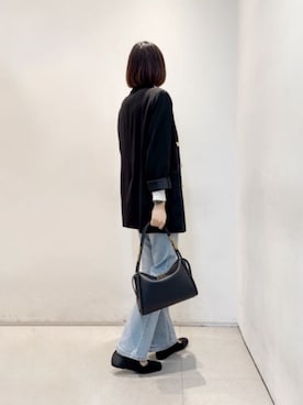 「CHARLES & KEITH（チャールズ & キース）のCamila カミラ スクエアメリージェーンフラット（パンプス、ブラック系）」を使った、CHARLES & KEITHさん（レディース・160cm）の春コーディネート