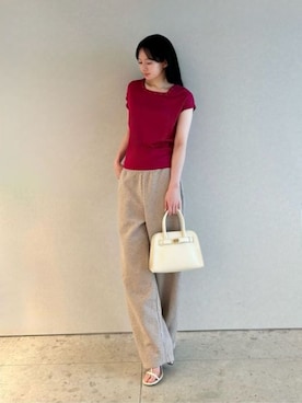 「CHARLES & KEITH（チャールズ & キース）のアイテム（トートバッグ）」を使った、CHARLES & KEITHさん（レディース・160cm）の夏コーディネート