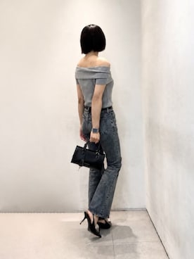 「CHARLES & KEITH（チャールズ & キース）のKerry ミニケリー トートバッグ（トートバッグ、ブラック系）」を使った、CHARLES & KEITHさん（レディース・160cm）の夏コーディネート