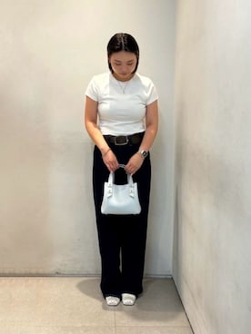 「CHARLES & KEITH（チャールズ & キース）のサテン ボウスクエアトゥスリングバックパンプス（パンプス、その他）」を使った、CHARLES & KEITHさん（レディース・160cm）の夏コーディネート