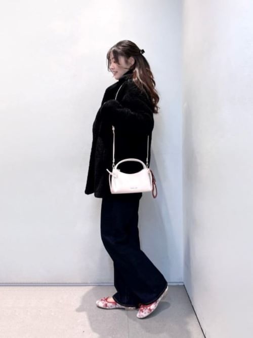 ブラック ショルダートップハンドル Hazel ヘーゼル ボウトップハンドルバッグ（ショルダーバッグ