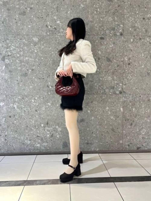 Janie ジェイニー キルトボウハンドル クレセントバッグ（ショルダー