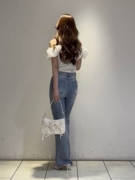 「CHARLES & KEITH（チャールズ & キース）のルーシュド ボウヒールミュール（サンダル、その他）」を使った、CHARLES & KEITHさん（レディース・160cm）の夏コーディネート