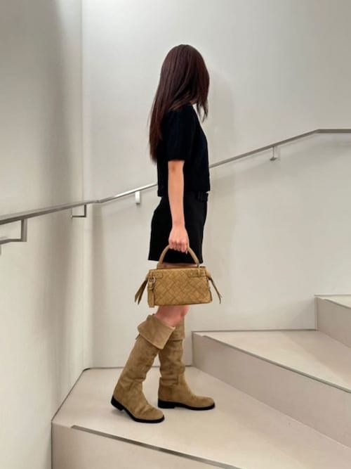 CHARLES & KEITH スエードウーブントップハンドバッグ CHARLES & KEITH