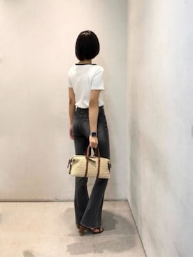「CHARLES & KEITH（チャールズ & キース）のアイテム（トートバッグ）」を使った、CHARLES & KEITHさん（レディース・160cm）の夏コーディネート