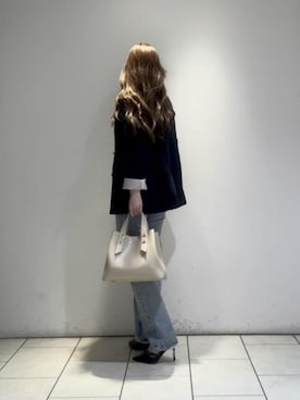 「CHARLES & KEITH（チャールズ & キース）のShania シャナイア ダブルハンドルスラウチーバッグ（ハンドバッグ、ベージュ系）」を使った、CHARLES & KEITHさん（レディース・160cm）の春コーディネート