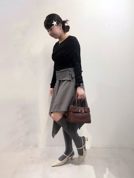 「CHARLES & KEITH（チャールズ & キース）のアイテム（トートバッグ）」を使った、CHARLES & KEITHさん（レディース・160cm）の夏コーディネート