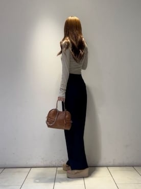 「CHARLES & KEITH（チャールズ & キース）のクロスオーバー エスパドリーユウエッジ（サンダル、ベージュ系）」を使った、CHARLES & KEITHさん（レディース・160cm）の春コーディネート