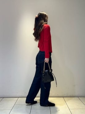 「CHARLES & KEITH（チャールズ & キース）のLando ランド メタリックバックルメリージェーンフラット（パンプス、ブラック系）」を使った、CHARLES & KEITHさん（レディース・160cm）の春コーディネート