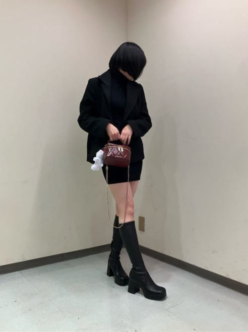 Evie イービー プラットフォームブロックヒールロングブーツ（ブーツ