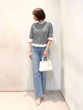 「CHARLES & KEITH（チャールズ & キース）のScottie ミニスコッティー トートバッグ（トートバッグ、ベージュ系）」を使った、CHARLES & KEITHさん（レディース・160cm）の夏コーディネート