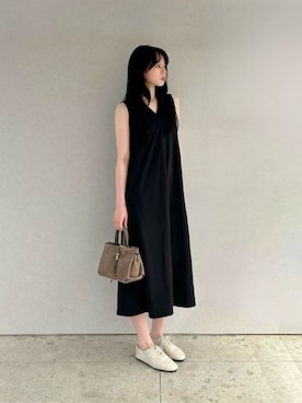「CHARLES & KEITH（チャールズ & キース）のPippa ピッパ レザー ダービーフラット（ドレスシューズ、ホワイト系）」を使った、CHARLES & KEITHさん（レディース・160cm）の夏コーディネート