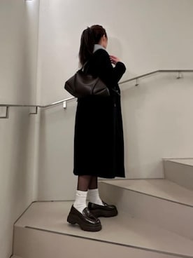 「CHARLES & KEITH（チャールズ & キース）のアイテム（ローファー）」を使った、CHARLES & KEITHさん（レディース・160cm）の冬コーディネート