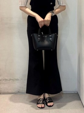 「CHARLES & KEITH（チャールズ & キース）のShania ミニシャナイア ダブルハンドルトートバッグ（トートバッグ）」を使った、CHARLES & KEITHさん（レディース・160cm）の夏コーディネート