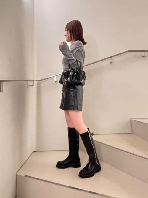 Lyndon リンドン バックルサイドジップロングブーツ（ブーツ