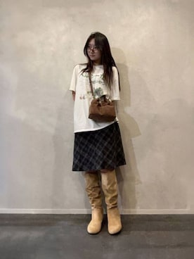 「CHARLES & KEITH（チャールズ & キース）のアイテム（ブーツ）」を使った、CHARLES & KEITHさん（レディース・160cm）の秋コーディネート