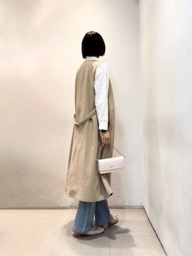 「CHARLES & KEITH（チャールズ & キース）のLane レーン ハンドルウォレット（財布、ピンク系）」を使った、CHARLES & KEITHさん（レディース・160cm）の春コーディネート