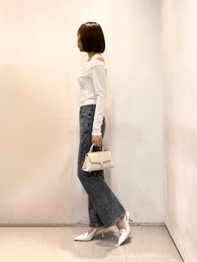 Adalyn アダリン メタリックバックル チェーンストラップ トップ