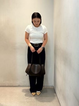 「CHARLES & KEITH（チャールズ & キース）のアイテム（トートバッグ）」を使った、CHARLES & KEITHさん（レディース・160cm）の夏コーディネート
