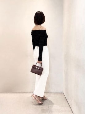 「CHARLES & KEITH（チャールズ & キース）のアイテム（トートバッグ）」を使った、CHARLES & KEITHさん（レディース・160cm）の夏コーディネート