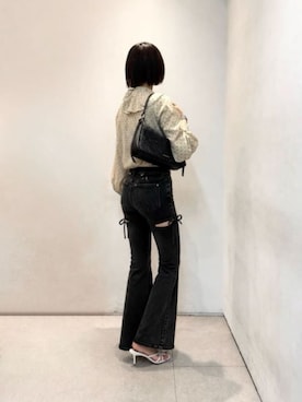 「CHARLES & KEITH（チャールズ & キース）のCalla カルラ ウーブン ショルダーバッグ（ショルダーバッグ、ブラック系）」を使った、CHARLES & KEITHさん（レディース・160cm）の夏コーディネート