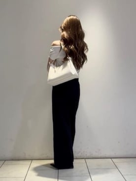 「CHARLES & KEITH（チャールズ & キース）のHazel ヘーゼル ボウホーボーバッグ（ショルダーバッグ、ベージュ系）」を使った、CHARLES & KEITHさん（レディース・160cm）の夏コーディネート