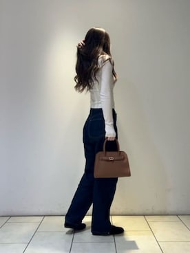 「CHARLES & KEITH（チャールズ & キース）のLando ランド メタリックバックルメリージェーンフラット（パンプス、ブラック系）」を使った、CHARLES & KEITHさん（レディース・160cm）の春コーディネート