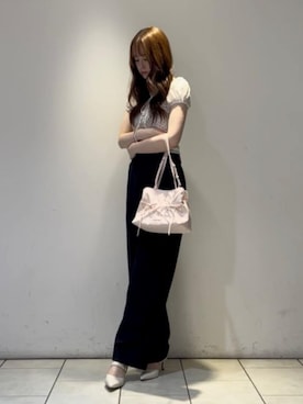 「CHARLES & KEITH（チャールズ & キース）のSepphe セフェ スタッズストラップパンプス（パンプス、ホワイト系）」を使った、CHARLES & KEITHさん（レディース・160cm）の夏コーディネート