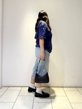 「CHARLES & KEITH（チャールズ & キース）のLane レーン チェーンリンクショルダーバッグ（ショルダーバッグ、ブラック系）」を使った、CHARLES & KEITHさん（レディース・160cm）の春コーディネート