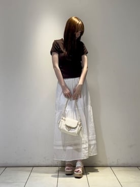 「CHARLES & KEITH（チャールズ & キース）のDuo ドゥオ ツーウェイフロントフラップバックパック（バックパック/リュック、ベージュ系）」を使った、CHARLES & KEITHさん（レディース・160cm）の夏コーディネート