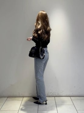 「CHARLES & KEITH（チャールズ & キース）のDelfina デルフィナ チェーン サイドベルト トートバッグ（トートバッグ、ブラック系）」を使った、CHARLES & KEITHさん（レディース・160cm）の夏コーディネート