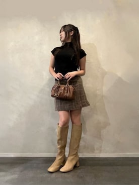 「CHARLES & KEITH（チャールズ & キース）のアイテム（ブーツ）」を使った、CHARLES & KEITHさん（レディース・160cm）の秋コーディネート