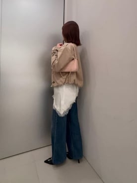 「CHARLES & KEITH（チャールズ & キース）のバックル ポインデッドトゥスリングバックパンプス（パンプス、ブラック系）」を使った、CHARLES & KEITHさん（レディース・160cm）の春コーディネート